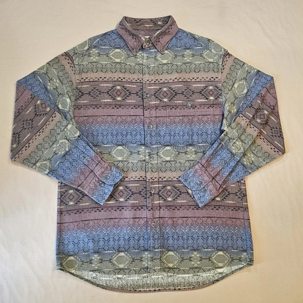 Cabela's Deerskin‎ Soft Chamois Button Down Long Sleeve Shirt Pocket Mens Vntg M